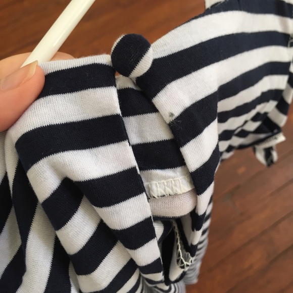 NWOT Nautical Stripe Cold Shoulder Top - Picture 3 of 8
